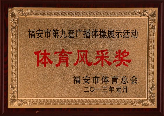 福安市第九套广播体操展示活动体育风采奖